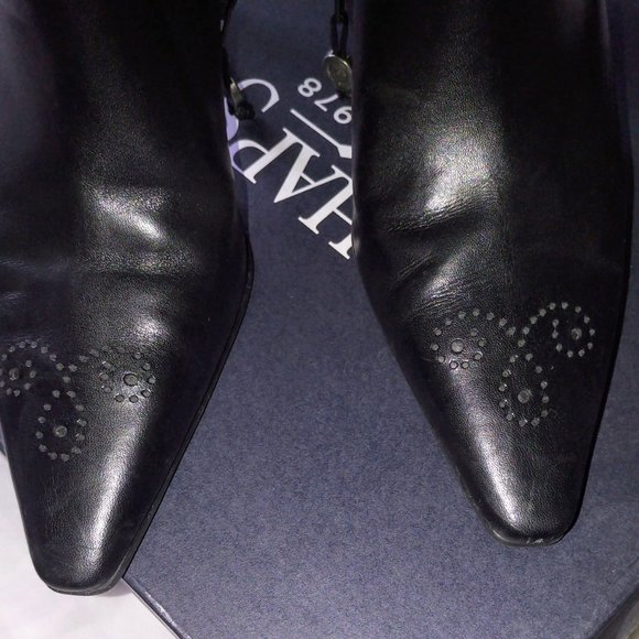 Black Leather Ankle Boots - Picture 9 of 14